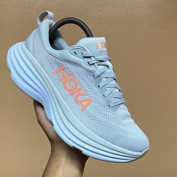 Hoka Bondi 8 Women's Running Sneakers “Harbor Mist Lunar Rock” Size 8.5 - Picture 8 of 17